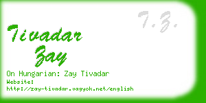 tivadar zay business card